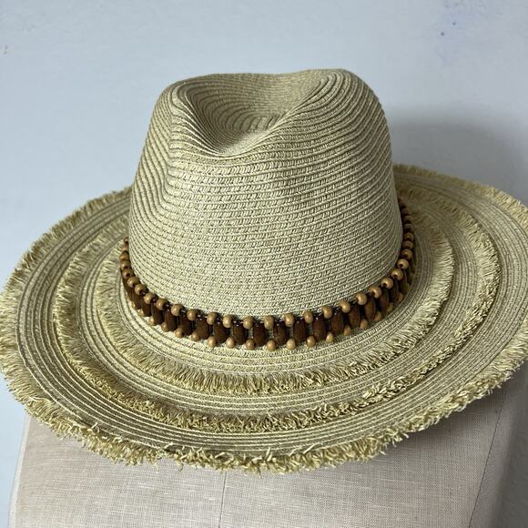 Cappelli Straw Sun Hat new Sewn Braid paper hat, 22-1/2" circumference, NWT. - Picture 2 of 8